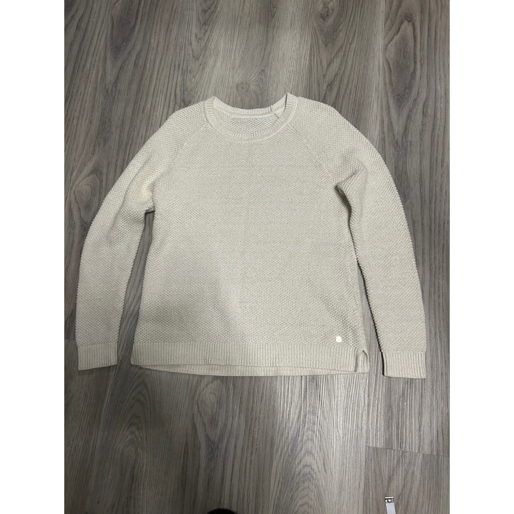 Southern Tide Sweater Metallic Sparkle Crew Neck‎ luxury Ivory Women's M preppy